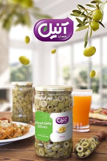 زیتون شور ورقه شده  Solty Olives With Out Core 680 g | شرکت آریا شور